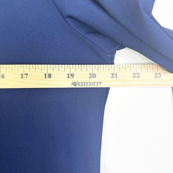 La Mer Luxe Top Women L Blue Navy 1/4 Zip Shirt Tunic Long Slv Athleisure NWOTPr - Picture 7 of 9